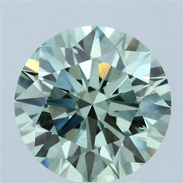 3.7ct Round FANCY INTENSE GREEN VS2 Lab Created Diamond