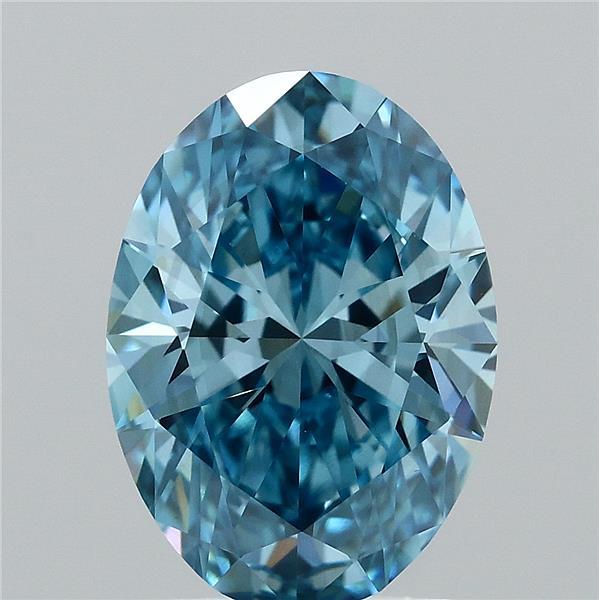 1.9ct Oval FANCY VIVID BLUE VS2 Lab Created Diamond