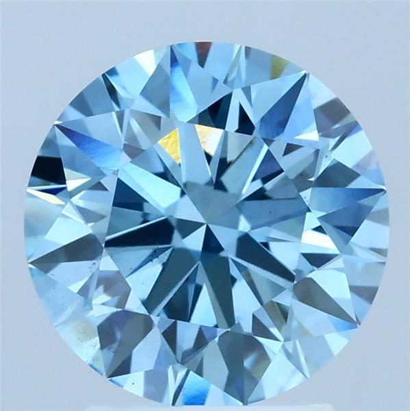2.51ct Round FANCY VIVID BLUE VS2 Lab Created Diamond