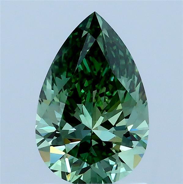 1.31ct Pear FANCY VIVID GREEN VVS2 Lab Created Diamond