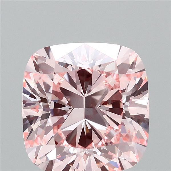 3.02ct Cushion FANCY INTENSE PINK VS1 Lab Created Diamond