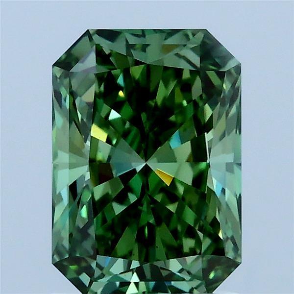 1.51ct Radiant FANCY VIVID GREEN VS1 Lab Created Diamond
