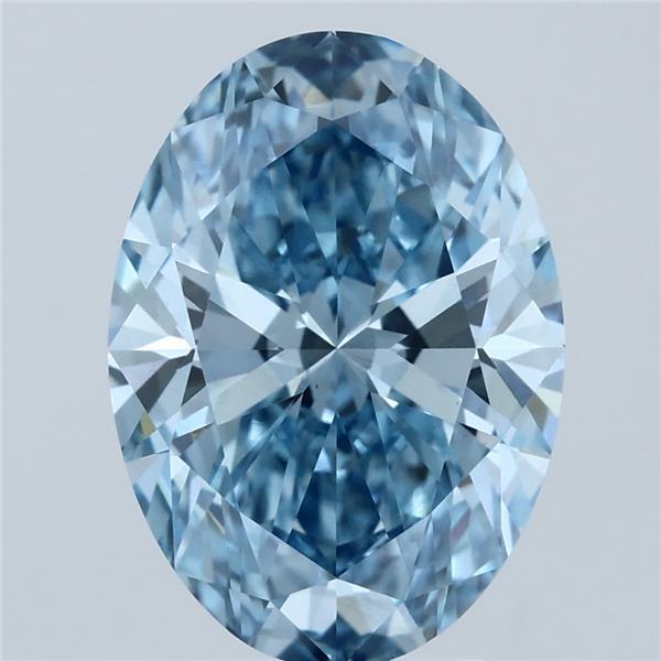 4.08ct Oval FANCY VIVID BLUE VS1 Lab Created Diamond