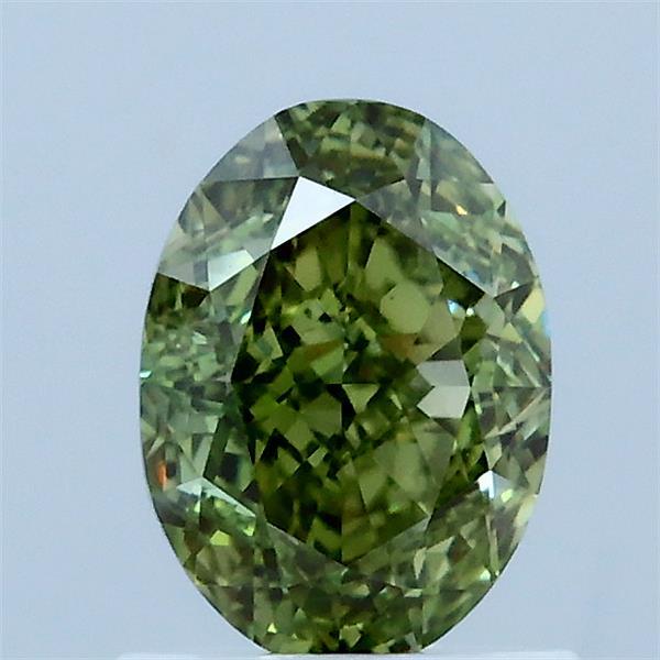 1.1ct Oval FANCY VIVID GREEN VS1 Lab Created Diamond