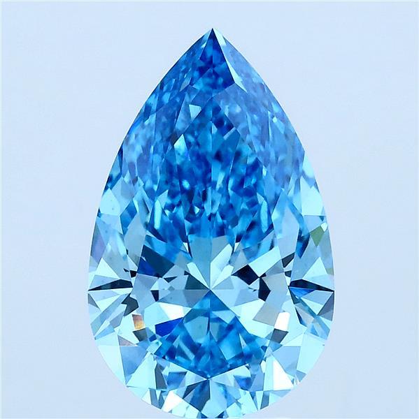 3.5ct Pear FANCY VIVID BLUE VS1 Lab Created Diamond