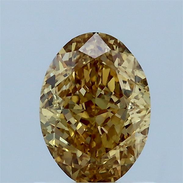 1.03ct Oval FANCY INTENSE BROWNISH YELLOW VVS2 Lab Created Diamond