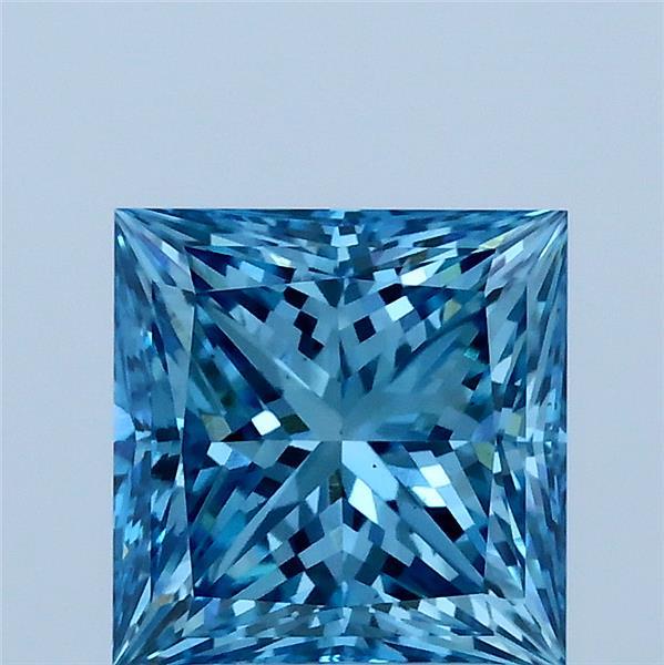 2.09ct Princess FANCY VIVID BLUE VS2 Lab Created Diamond