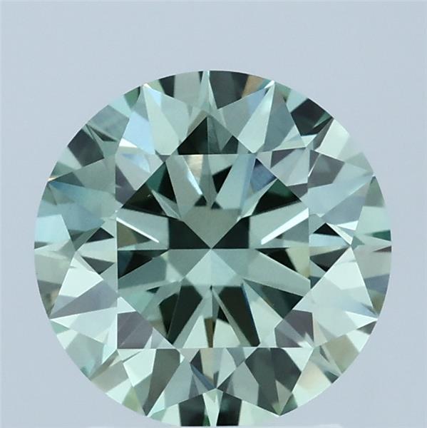 2.06ct Round FANCY INTENSE GREEN VVS2 Lab Created Diamond