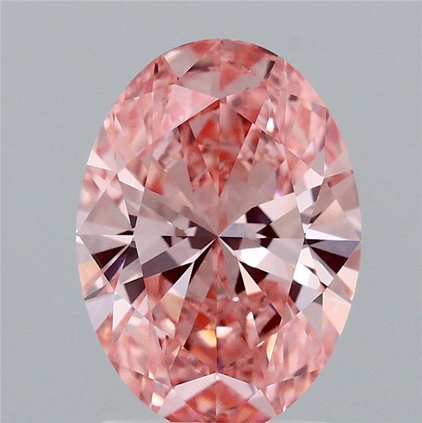 2.03ct Oval FANCY VIVID PINK VVS2 Lab Created Diamond