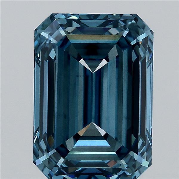 4.03ct Emerald FANCY VIVID BLUE VS2 Lab Created Diamond