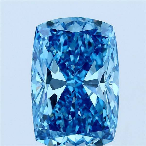2.06ct Cushion FANCY VIVID BLUE VVS2 Lab Created Diamond