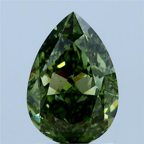 2.01ct Pear FANCY VIVID GREEN VS1 Lab Created Diamond