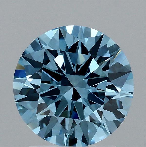 1.96ct Round FANCY VIVID BLUE VVS2 Lab Created Diamond