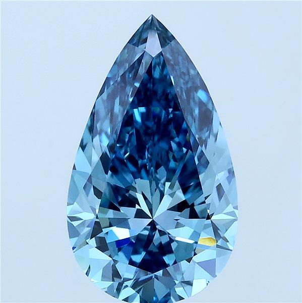 3ct Pear FANCY VIVID BLUE VS1 Lab Created Diamond
