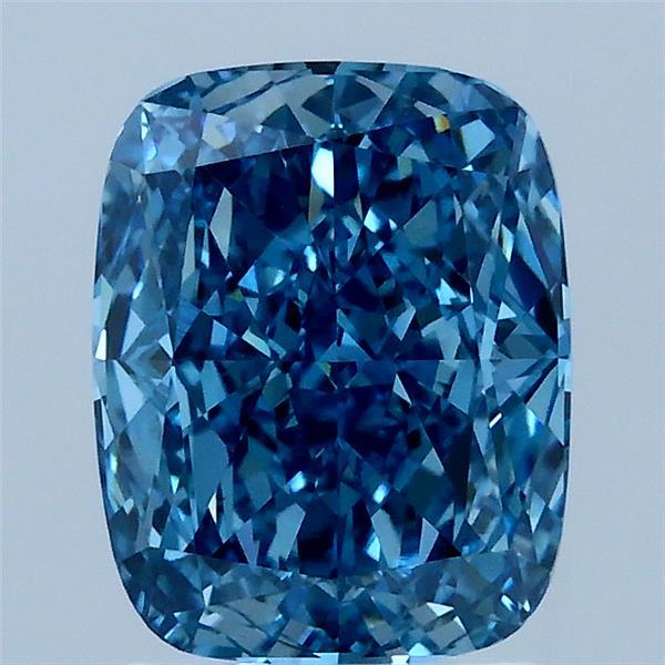 2.08ct Cushion FANCY VIVID BLUE VS1 Lab Created Diamond