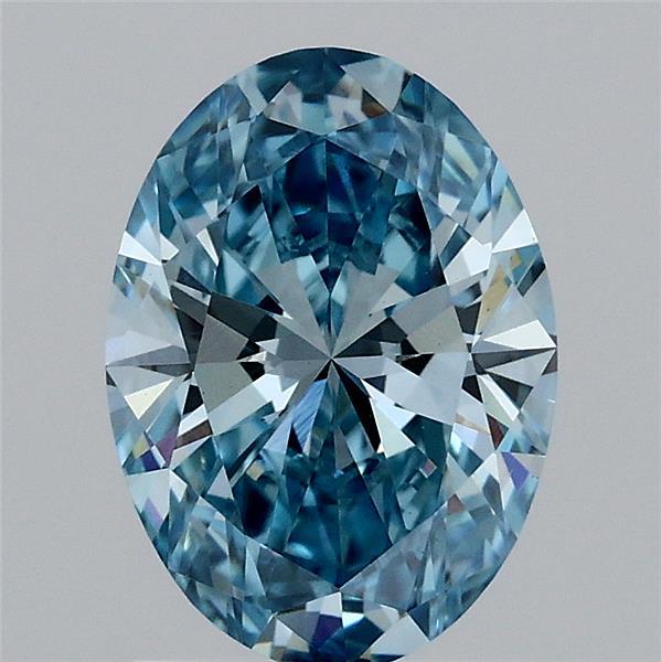 1.41ct Oval FANCY VIVID BLUE VS1 Lab Created Diamond