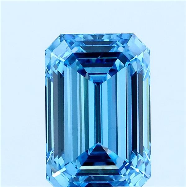 2.02ct Emerald FANCY VIVID BLUE VS1 Lab Created Diamond