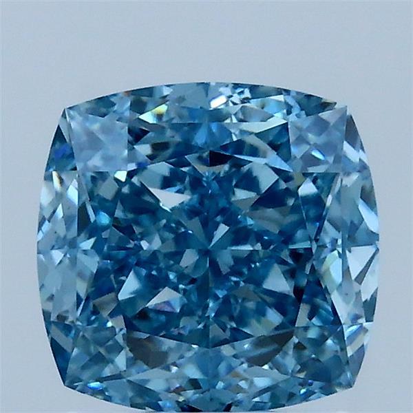 2.11ct Cushion FANCY VIVID BLUE VS1 Lab Created Diamond