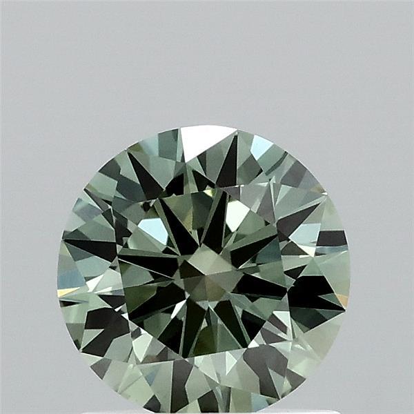 1.04ct Round FANCY VIVID GREEN VVS2 Lab Created Diamond