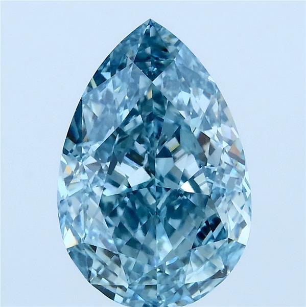 3.03ct Pear FANCY VIVID BLUE VVS2 Lab Created Diamond