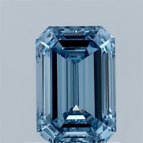 1.05ct Emerald FANCY VIVID BLUE VS1 Lab Created Diamond