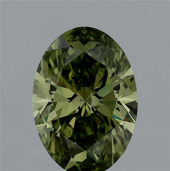 1.15ct Oval FANCY VIVID GREEN VVS2 Lab Created Diamond