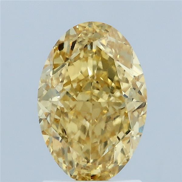 2.26ct Oval FANCY INTENSE YELLOW VVS2 Lab Created Diamond