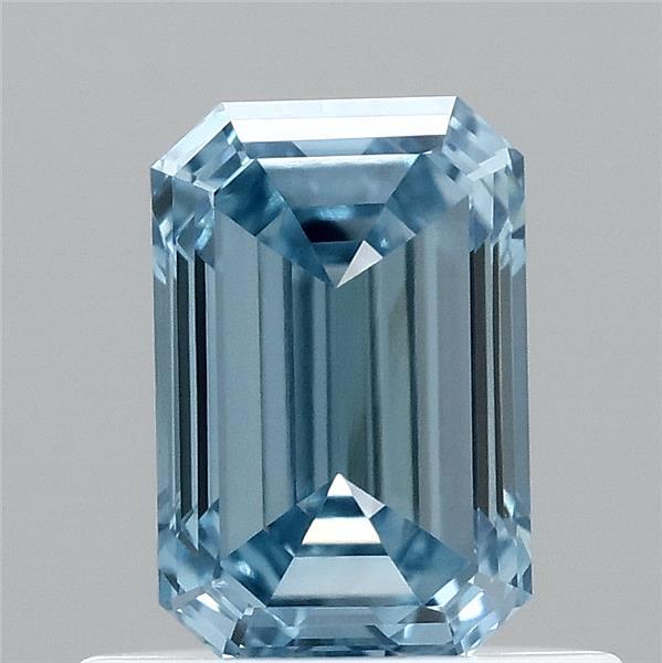 0.71ct Emerald FANCY VIVID BLUE VVS1 Lab Created Diamond