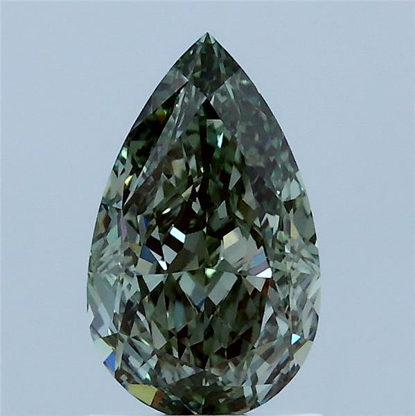 1.52ct Pear FANCY VIVID GREEN VVS2 Lab Created Diamond