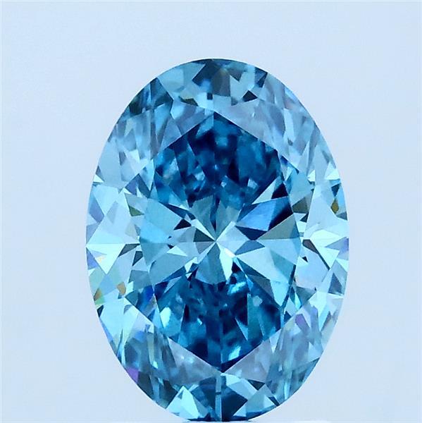 1.5ct Oval FANCY VIVID BLUE VS1 Lab Created Diamond
