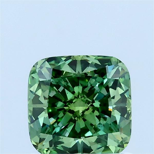 1.01ct Cushion FANCY VIVID GREEN VS1 Lab Created Diamond