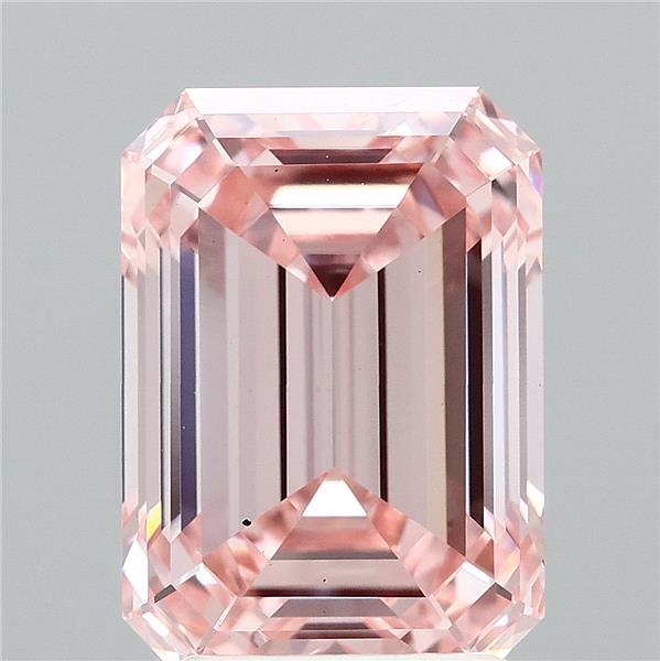 3.06ct Emerald FANCY INTENSE PINK VS1 Lab Created Diamond