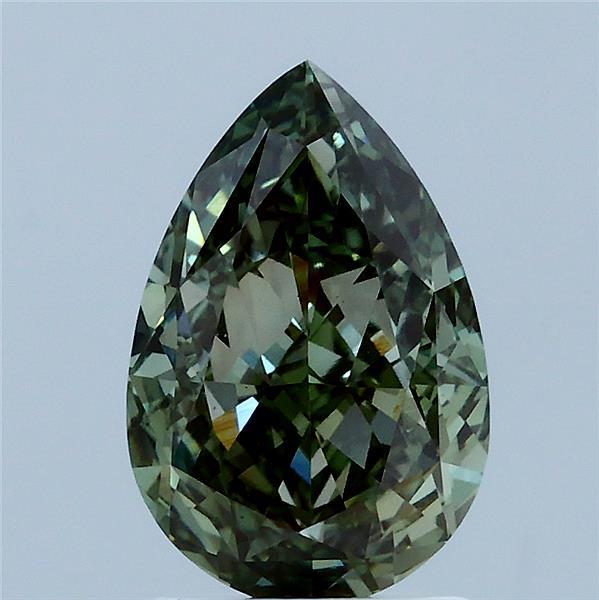 2.09ct Pear FANCY VIVID GREEN VS1 Lab Created Diamond