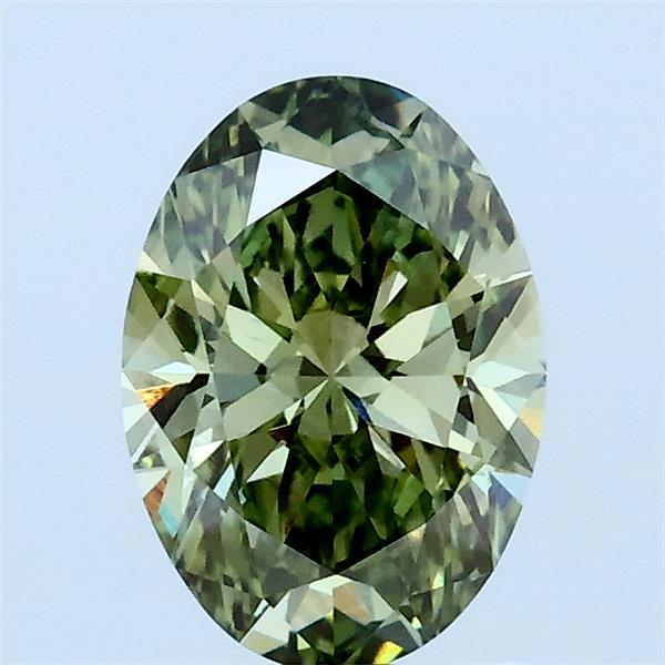 1.05ct Oval FANCY VIVID GREEN VVS2 Lab Created Diamond