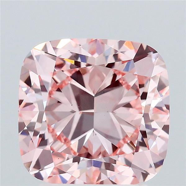 3.09ct Cushion FANCY INTENSE PINK VS1 Lab Created Diamond
