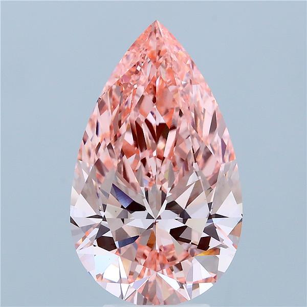 5.02ct Pear FANCY VIVID PINK VS1 Lab Created Diamond