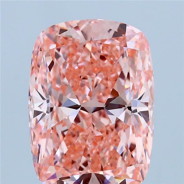 4.14ct Cushion FANCY VIVID PINK VVS2 Lab Created Diamond