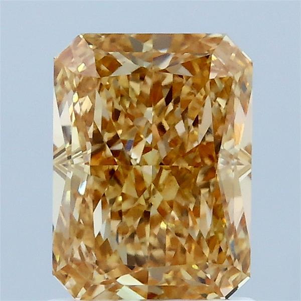1.62ct Radiant FANCY INTENSE BROWNISH YELLOW VS1 Lab Created Diamond