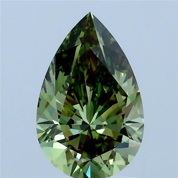 1.66ct Pear FANCY VIVID GREEN VS1 Lab Created Diamond