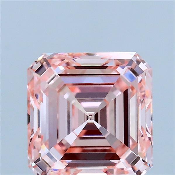2ct Asscher FANCY INTENSE PINK VVS2 Lab Created Diamond