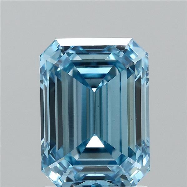 2.01ct Emerald FANCY VIVID BLUE VS1 Lab Created Diamond