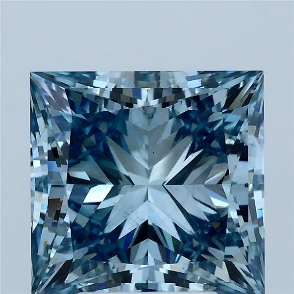 4.04ct Princess FANCY VIVID BLUE VS2 Lab Created Diamond