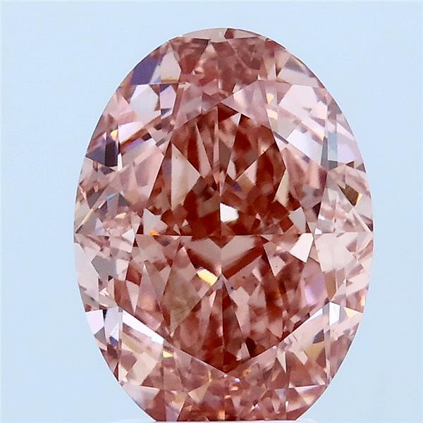 3.05ct Oval FANCY VIVID PINK VS1 Lab Created Diamond