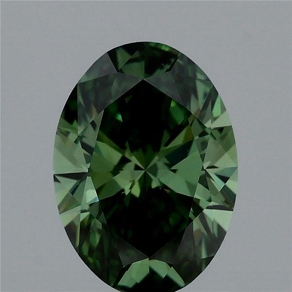 1.5ct Oval FANCY VIVID GREEN VS2 Lab Created Diamond