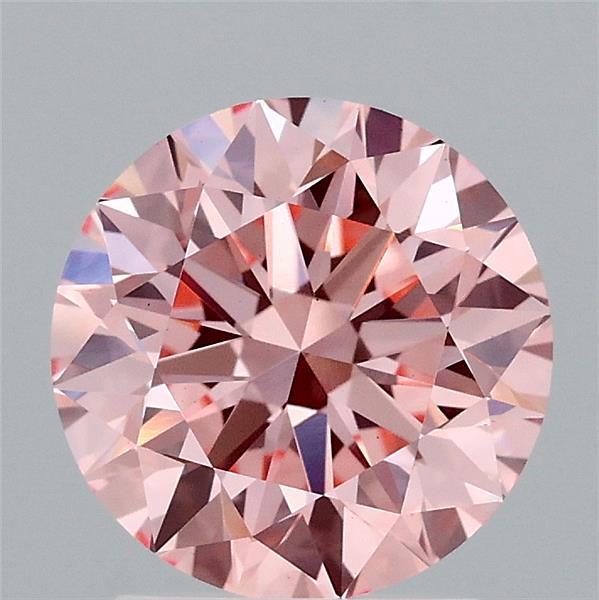 2.08ct Round FANCY VIVID PINK VS1 Lab Created Diamond