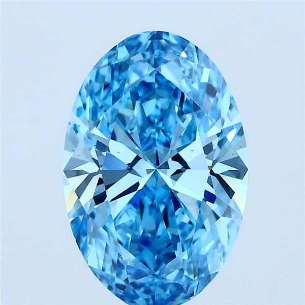 2.01ct Oval FANCY VIVID BLUE VS2 Lab Created Diamond