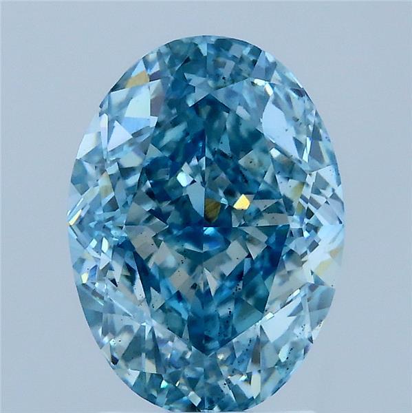 3.07ct Oval FANCY VIVID BLUE VS2 Lab Created Diamond