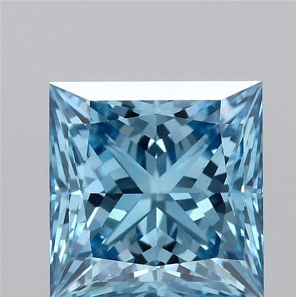 1.42ct Princess FANCY VIVID BLUE VVS2 Lab Created Diamond