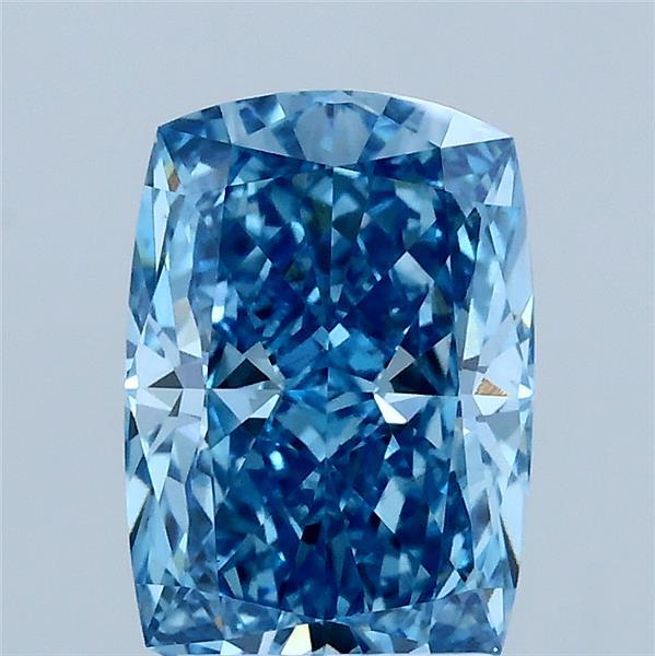 2.08ct Cushion FANCY VIVID BLUE VS1 Lab Created Diamond