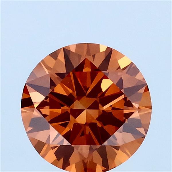 1ct Round FANCY ORANGY BROWN VVS1 Lab Created Diamond